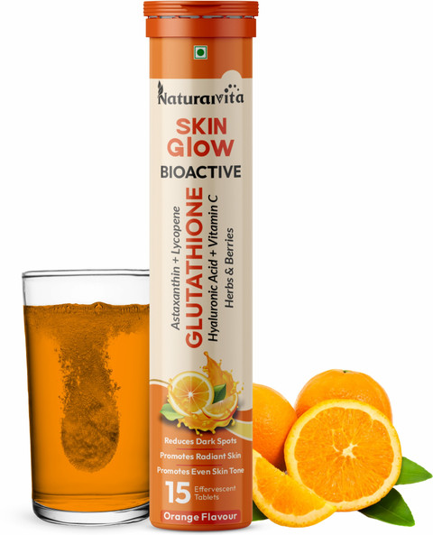 NaturalVita 500mg Glutathione & Vitamin C for Healthy Radiance, Bright &  Glowing, Skin Glow Price in India