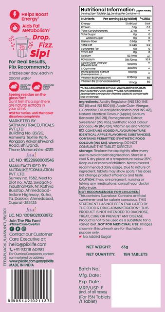 plix l carnitine PLIX OLena Apple Cider Vinegar L-Carnitine Effervescent, Convert Fat Into  Energy, 15 Effervescent Tablets, Pack of 4 (Apple) main image 0