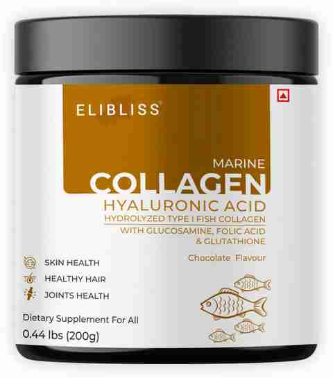 ELIBLISS Marine Collagen Hydrolyzed Type-1 with Glucosamine, Folic Acid &  Glutathione Price in India
