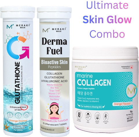 glutathione derma glow Meraki Max Fuel Skin Combo Marine Collagen + Tablets & Effervescent Price in India BPC-157 + TB-500 · Size:10mL*1 vial واقي شمس فيتامينات للبشرة