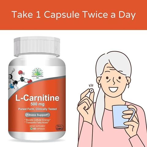 Healthy Nutrition L Carnitine Capsules for Men & Women | L Carnitine 500mg  | Post Workout Recovery Price in India