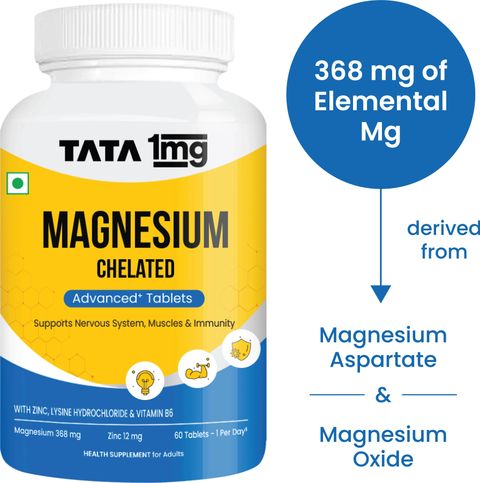 TATA 1mg Chelated Magnesium Plus Tablet with Zinc (60 Tablets) - Image 6