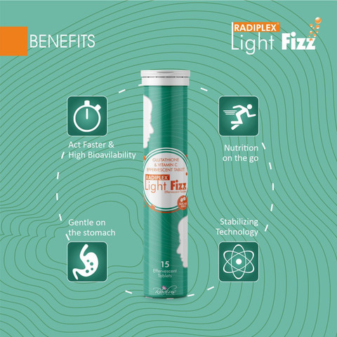 Radiplex Light Fizz 600 mg Glutathione & 1000 mg Vitamin C Effervescent  Price in India