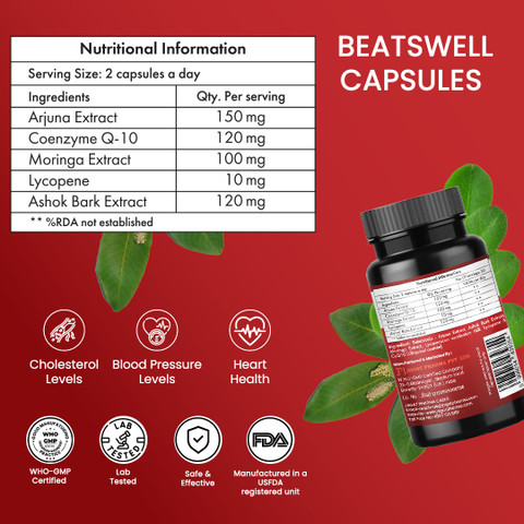 jagat Pharma Beatswell Capsules- Heart Supplement (Pack of 3