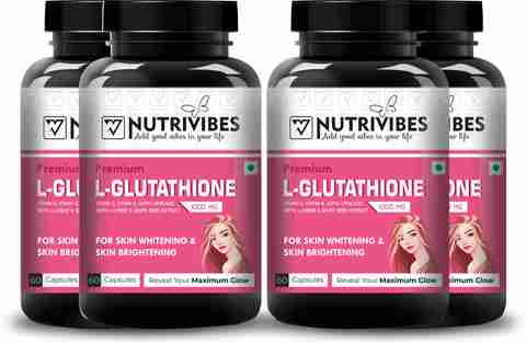 Nutrivibes L glutathione Skin Whitening Capsule with vitamin C , E & Grape  seed Extract Price in India