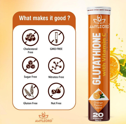 Amyleord Glutathione Skin Glow Effervescent with Vitamin C For Glowing skin  | Orange Price in India - Buy Amyleord Glutathione Skin Glow Effervescent  with Vitamin C For Glowing skin | Orange online