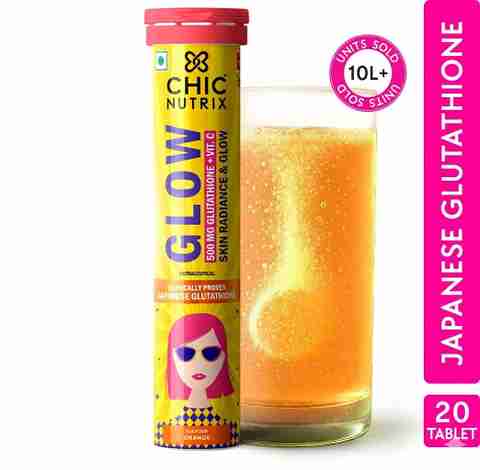 glutathione tablets chicnutrix Chicnutrix Glow - 500mg Japanese Glutathione & Vit. C for Glowing &  Radiance Skin (Orange) Price in India - Buy Chicnutrix Glow