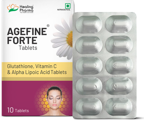 glutathione skin healing pharma Agefine Forte Vitamin C & Tablets for Whitening Kojic White Gluta Papaya افضل سيروم تصبغات Size:60 Capsules — 60 Day Supply — Foundational Support