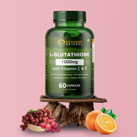 glutathione sunshine THE SUNSHINE NATURAL L-Glutathione Capsules with Vitamin C & E for Skin  Lightening & Whitening Price in India