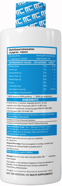 Muscle Club L-Carnitine Liquid Energy & Fat Metabolism Support Supplement  Mango Flavor Price in India