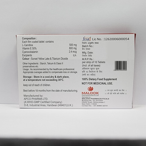 best l carnitine supplement for weight loss Carnimet-E Tablet with L-Carnitine, Vitamin-E & Cyanocobalamin Price in  India