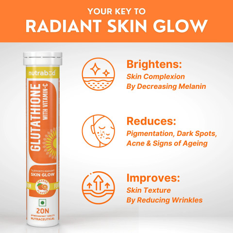 how long glutathione can be taken RE-GLOW 'L' Glutathione & Vitamin 'C' Tablets - Radiance & Skin Health  Supplement main image 0