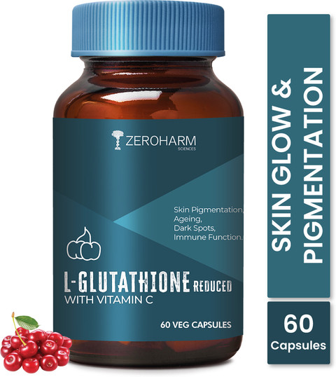ZEROHARM L-Glutathione Reduced with Vitamin C -Skin Brightness,  Pigmentation, Antioxidant Price in India
