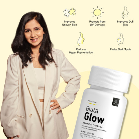 Dr.Su Gluta Glow | 500mg L Glutathione + Vit C, E, Zinc, Selenium, NAC | 60  Caps x 2 Price in India - Buy Dr.Su Gluta Glow