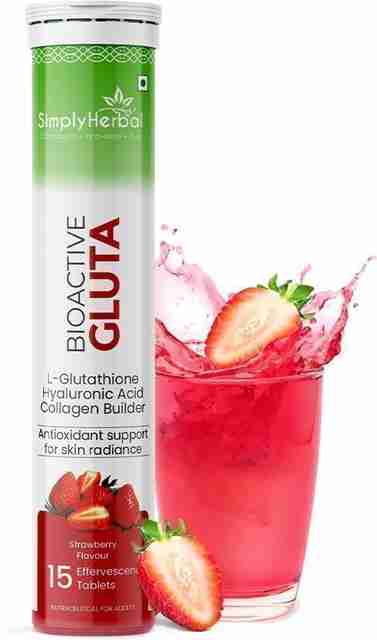 Simply Herbal Bioactive Gluta L-Glutathione Hyaluronic Acid Collagen Builder Tablets Price in India