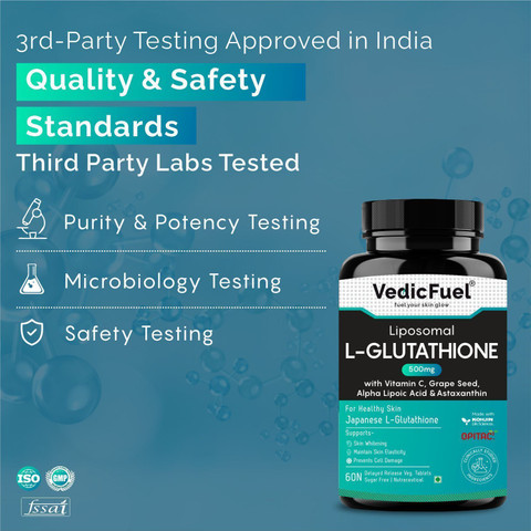 liposomal glutathione india VedicFuel with 500 mg with Vitamin C | For Pigmentation, Dull Skin Price in - Buy VedicFuel Liposomal Glutathione with 500 mg with Vitamin C Skin + Detox Support تونر يعطي اشراقة طبيعية Size:200g BPC-157 | HPLC Verified