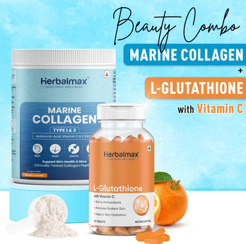 does glutathione help with allergies Herbal max L-Glutathione Vitamin C Tablet And Hydrolyzed Marine Collagen  Supplement Price in India