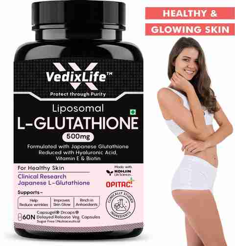 glutathione 500 mg skin whitening VedixLife Liposomal Glutathione 500mg Skin Whitening - Anti-aging-Lipoglow-High Absorption Price in India - Buy VedixLife Liposomal Glutathione 500mg Skin Whitening