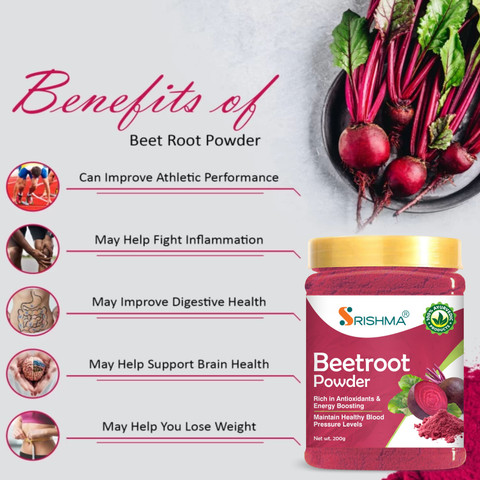 Srishma 100% Natural Pure Beetroot Powder (Beta Vulgaris) Price
