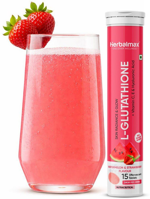 glutathione juice for skin whitening Herbal max L-Glutathione Skin Brightening Effervescent with Vitamin C&E  |Clear pigmentation Price in India