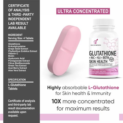 GOA NUTRITIONS Glutathione Tablets 1000mg For Skin, Face, and Hair For Women- 30 Tablet Price in India - Buy GOA NUTRITIONS Glutathione Tablets 1000mg For Skin, Face, and Hair For Women- 30 GOA NUTRITIONS Glutathione Tablets 1000mg For Skin, Face, and Hair For Women- 30 Tablet Price in India - Buy GOA NUTRITIONS Glutathione Tablets 1000mg For Skin, Face, and Hair For Women- 30