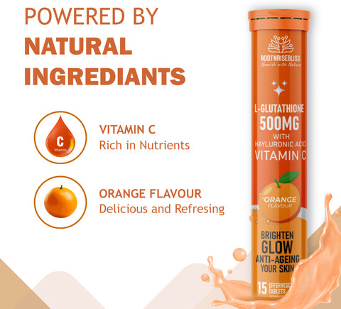 ROOTNRISEBLISS L-Glutathione Tablets with Vitamin C  Orange Flavour Price  in India - Buy ROOTNRISEBLISS L-Glutathione Tablets with Vitamin C  Orange  Flavour online at Flipkart.com