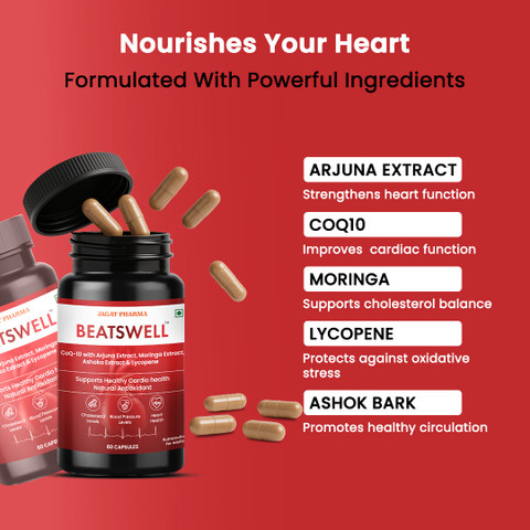 jagat Pharma Beatswell Capsules- Heart Supplement (Pack of 3
