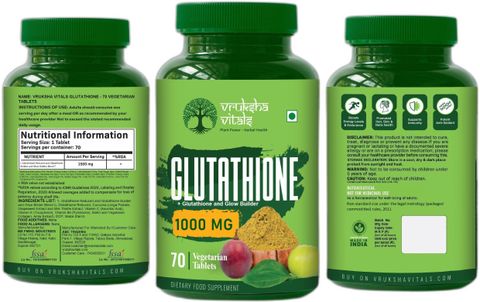 vruksha vitals glutathione 1500 mg 1500mg Collagen Biotin Vit E C B6 Curcumin Milk Thistle & Grapeseed Price in India Glutathione: The Antioxidant Men amino2025 Concentration:3%