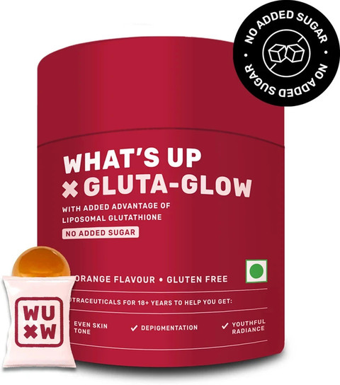 benefits of glutathione gummies What's Up Wellness Gluta-Glow | Brighten Skin, Reduce Dark Spots | For Men & Women | Price in India - Buy What's Up Wellness Gluta-Glow Gummies Chicnutrix Glow Glutathione Skin Count:75 Tablets fall skin