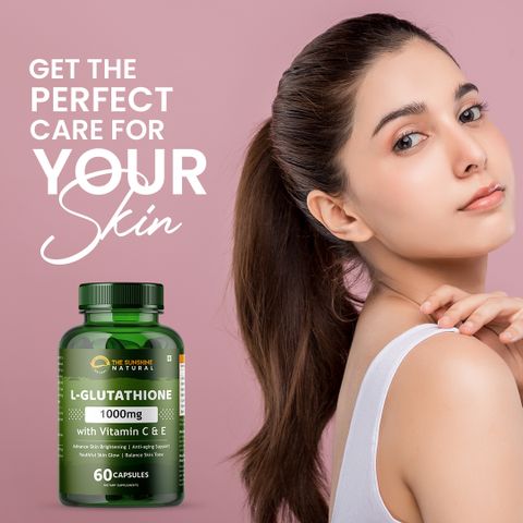 skin lightening glutathione pills THE SUNSHINE NATURAL L-Glutathione Capsules with Vitamin C & E for Skin  Lightening & Whitening Price in India