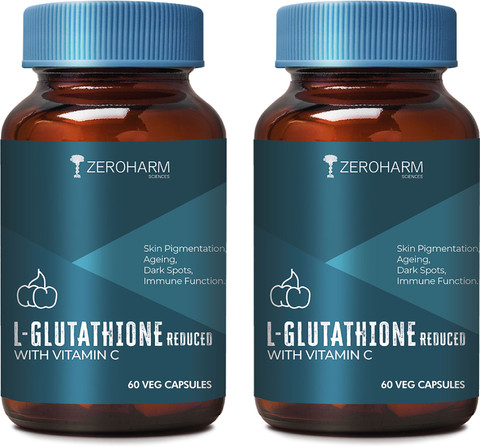 ZEROHARM L-Glutathione Reduced with Vitamin C - Skin Whitening, Brightness  & Pigmentation Price in India - Buy ZEROHARM L-Glutathione Reduced with  Vitamin C