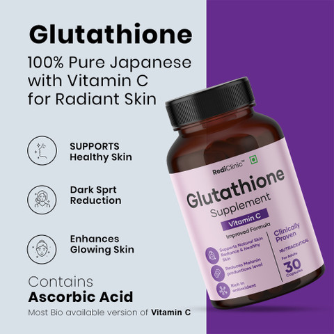 japanese glutathione whitening pills - Skin Lightening Pills - Dark Spot Remover | Skin Whitening Formula - Glutathione Whitening Skin Supplement with Vitamin C - Skin Lightener RediClinic Glutathione Tablets For Skin