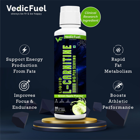 VedicFuel L carnitine Liquid 3000 mg | Converts Fat into Energy, Green  Apple Price in India - Buy VedicFuel L carnitine Liquid 3000 mg
