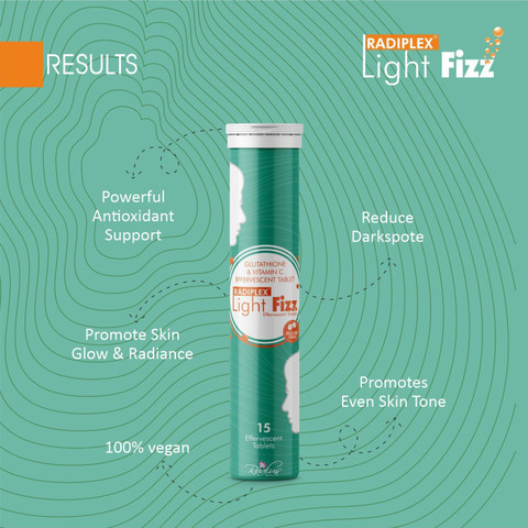 radiplex glutathione Radiplex Light Fizz 600 mg Glutathione & 1000 mg Vitamin C Effervescent  Price in India