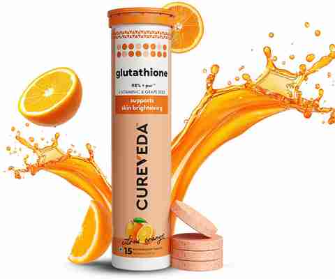 cureveda glutathione Buy Cureveda Glutathione Supports Skin Brightening Tablets main image 1