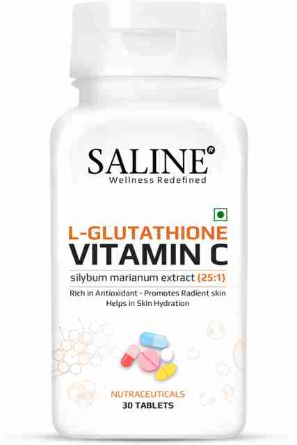 SALINE Glutathione Tablets for Radiant Skin |L-Glutathione  500000mcg&Vitamin C 40000mcg Price in India