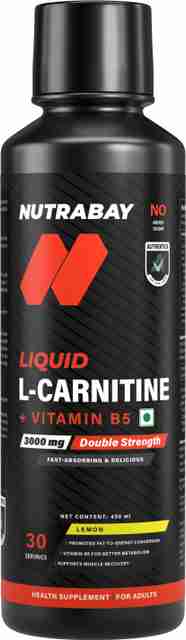 mb l carnitine 3000 mg Nutrabay Pro Liquid L-Carnitine 3000mg (Double Strength) with Vitamin B5,  Fat loss, Lemon Price in India