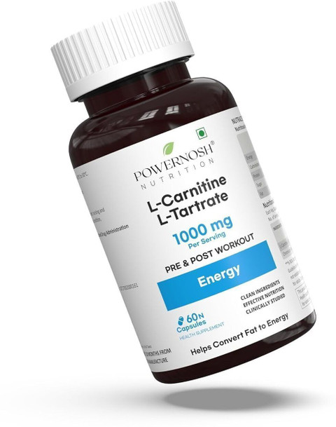 Powernosh L-Carnitine L-Tartrate 1000 mg Capsules for Energy Pre Workout  Supplement Price in India