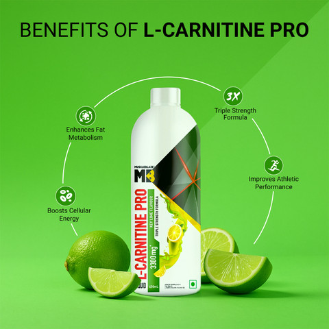 MUSCLEBLAZE Liquid L-Carnitine PRO, 3300mg L- Carnitine, Triple Strength  Formula, Key Lime Price in India