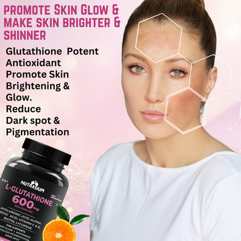 NUTRASIUM L-Glutathione 600 mg with hyaluronic acid for skin whitening and glow