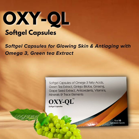 OXY QL Softgel Capsules for Glowing Skin & Antiaging with Omega 3