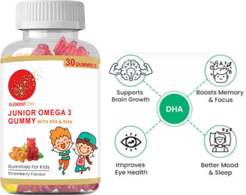 ELEMENT ONE Junior Omega 3 Fish Oil Gummies Epa Dha for Kids
