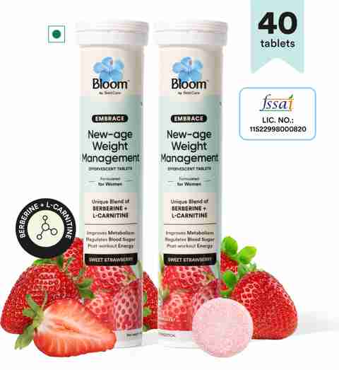 Bloom Berberine + L-Carnitine Effervescent Tablet| Complete Weight Management Price in India