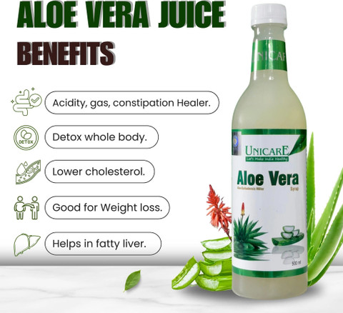 unicare Aloe Vera Juice -Aloe Barbadensis Miller Syrup 500ml Price in India  - Buy unicare Aloe Vera Juice -Aloe Barbadensis Miller Syrup 500ml online  at Flipkart.com