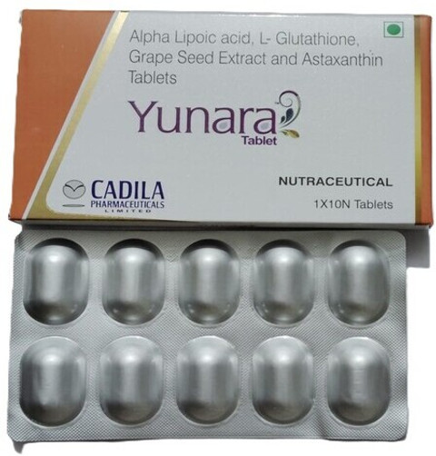 grape seed and glutathione YUNARA ALPHA LIPOIC ACID,L-GLUTATHIONE, GRAPE SEED EXTRACT TABLETS Price in  India
