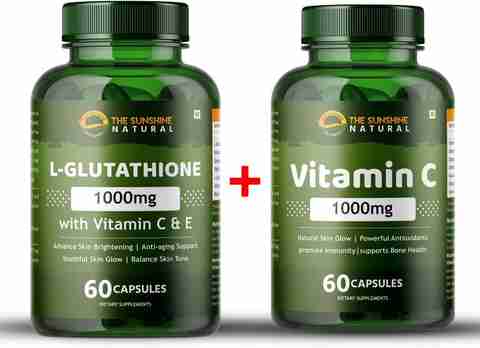 glutathione with vitamin c philippines THE SUNSHINE NATURAL Glutathione Capsules with Vitamin C Tablets for Skin  Lightening & Whitening Price in India