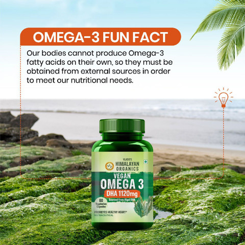 Vlado's Himalayan Organics Vegan Omega 3 6 9 with DHA (560mg) for