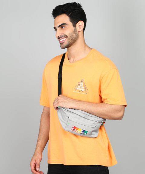 United Colors of Benetton Trellis Waist Bag Grey Price in India