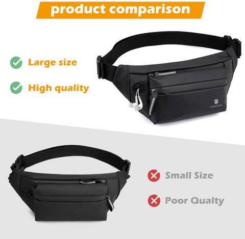 Waist Pack Mens Waterproof Bum Bag 12859 Waterproof Anti Theft