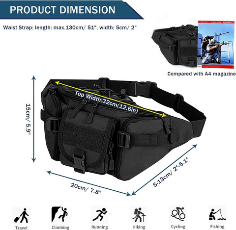 Scoyca Outdoor Tactical Military Pack Chest Bag Waist Bag Waist